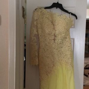 Yellow Formal Sheer Dress